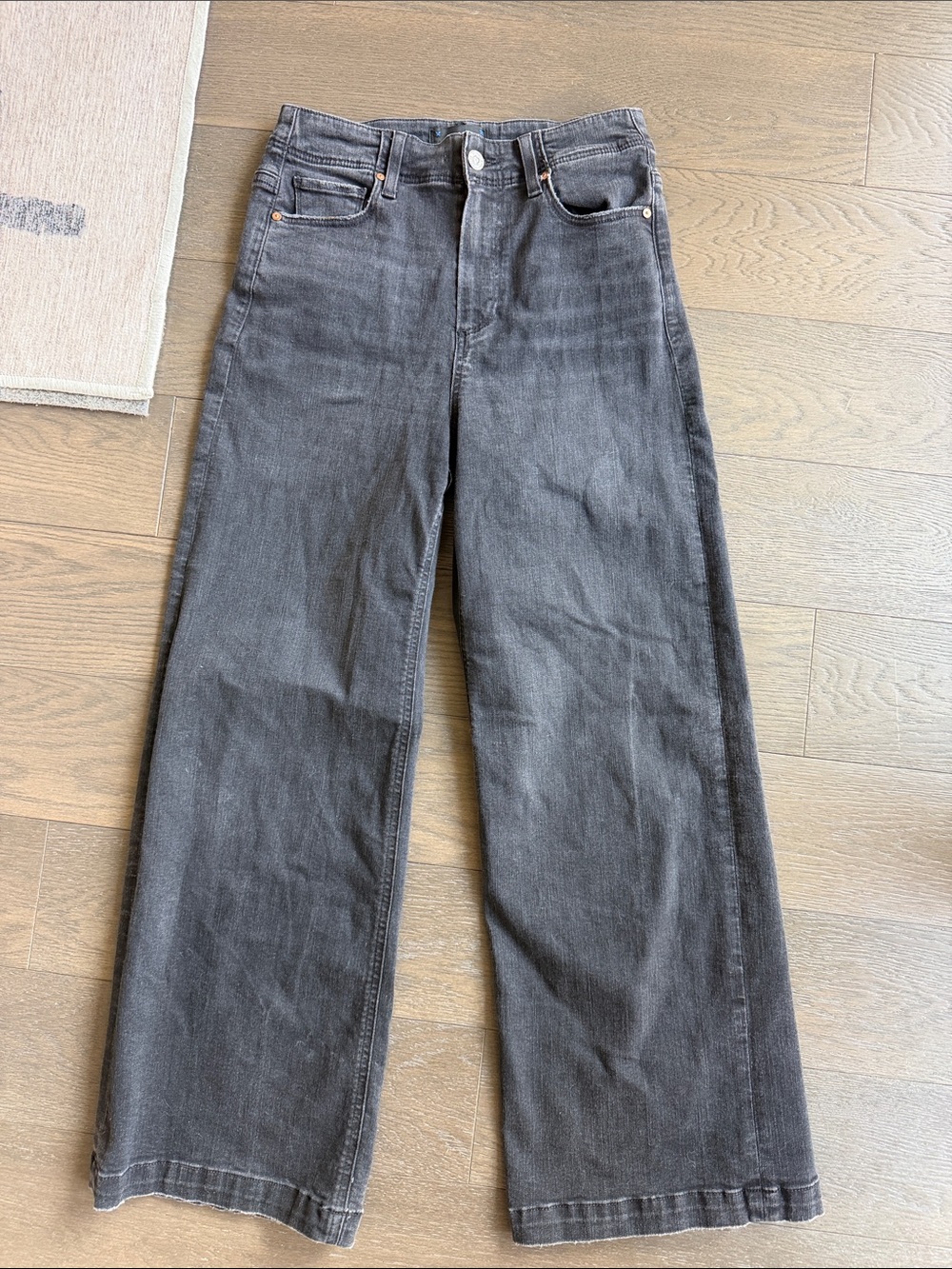 PAIGE High-Rise Wide Leg Women's Jeans - Washed Black